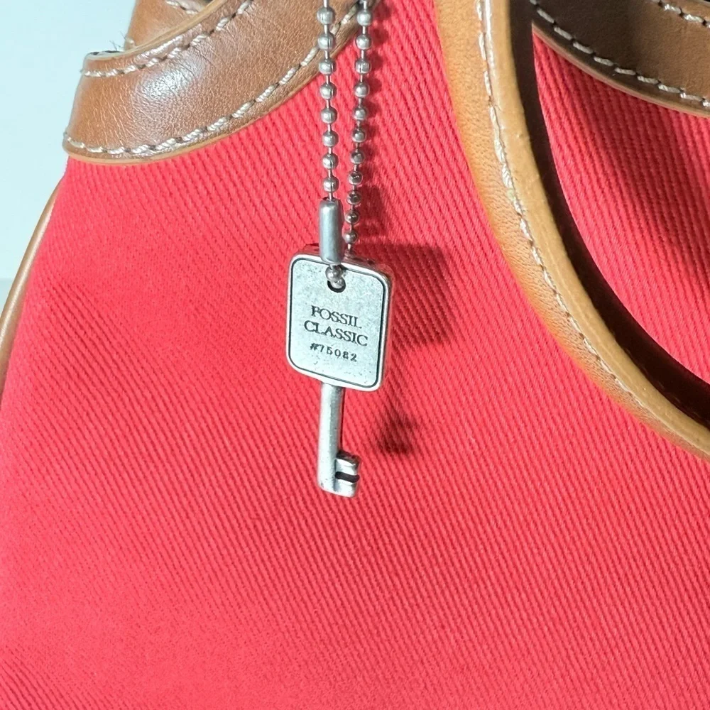 Fossil Red and Tan Satchel